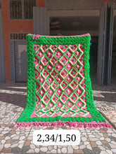 Charger l'image dans la galerie, Tapis Béni Ouarain Neuf tout en relief Green Love