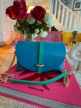 Charger l'image dans la galerie, Sac Bee By Sandra Tout en Cuir Bleu et Vert