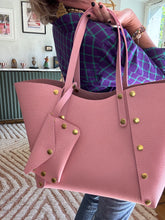 Charger l'image dans la galerie, SAC CABAS GEORGES CUIR GRAINÉ ROSE