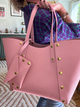Charger l'image dans la galerie, SAC CABAS GEORGES CUIR GRAINÉ ROSE