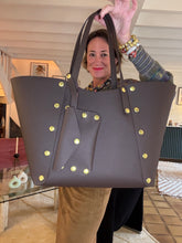 Upload image to gallery, SAC CABAS GEORGES CUIR GRAINÉ CHOCOLAT