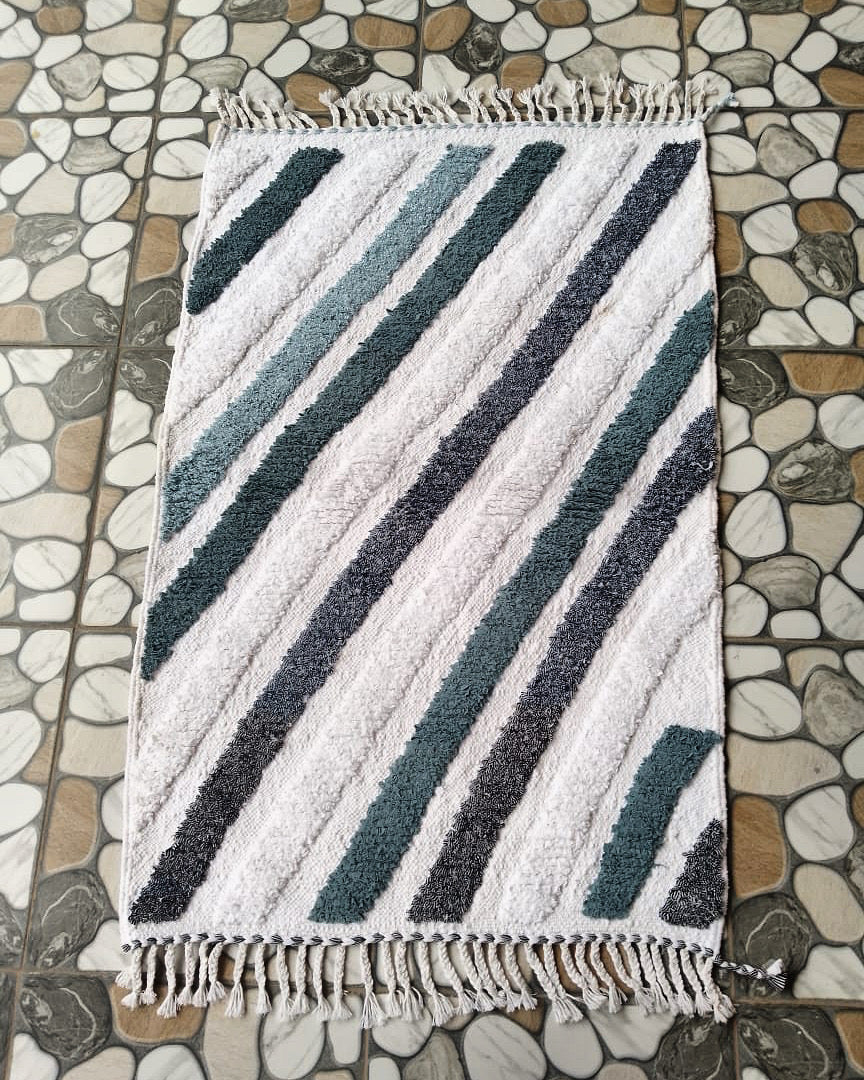 Tapis Boucherouite Neuf tissé sur un Kilim Neuf Carnaval 3