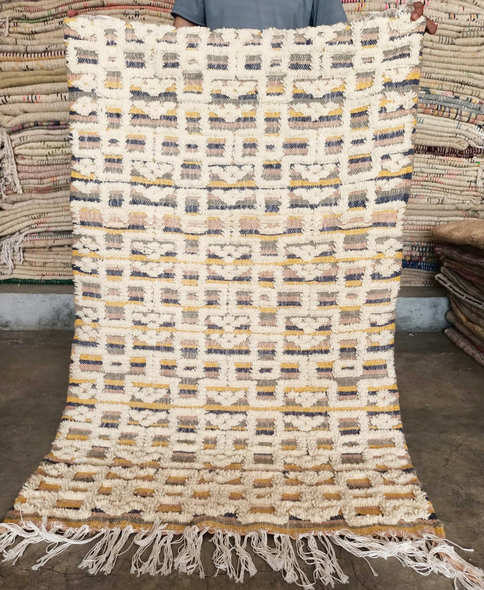 Tapis Béni Ouarain Neuf tissé sur un Kilim Neuf Chill 5