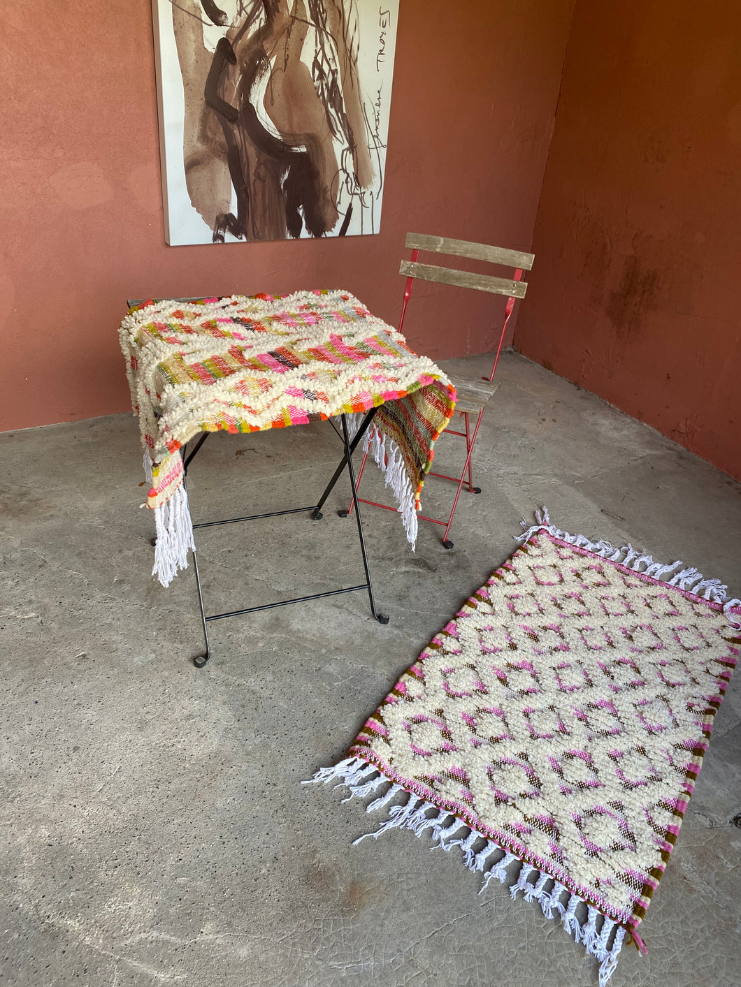 Tapis Béni Ouarain Neuf Tissé sur un Kilim Neuf Riva 3