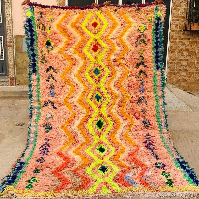 Tapis Boujaad Neuf en laine recyclée Coquillages 1