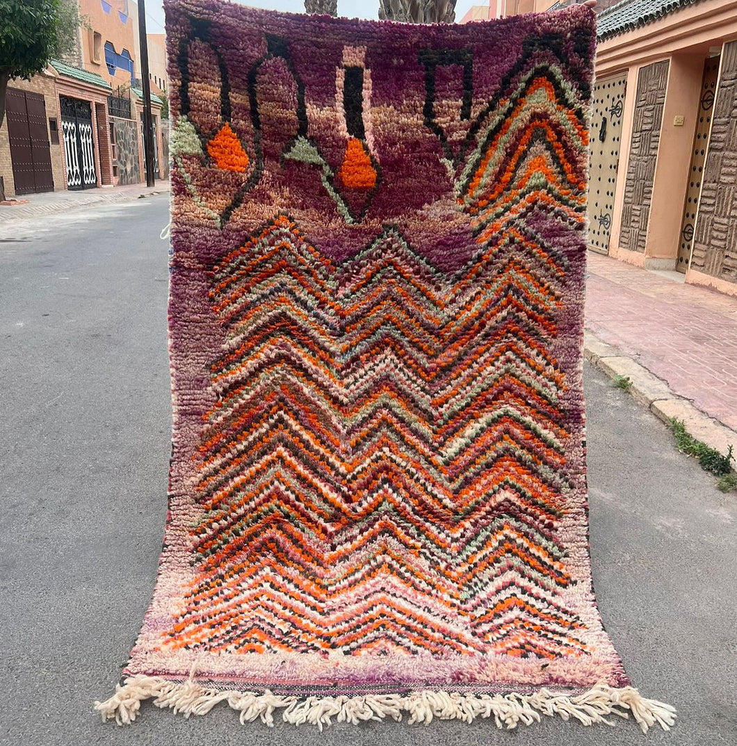 Tapis Boujaad Neuf en laine recyclée Papillon 1