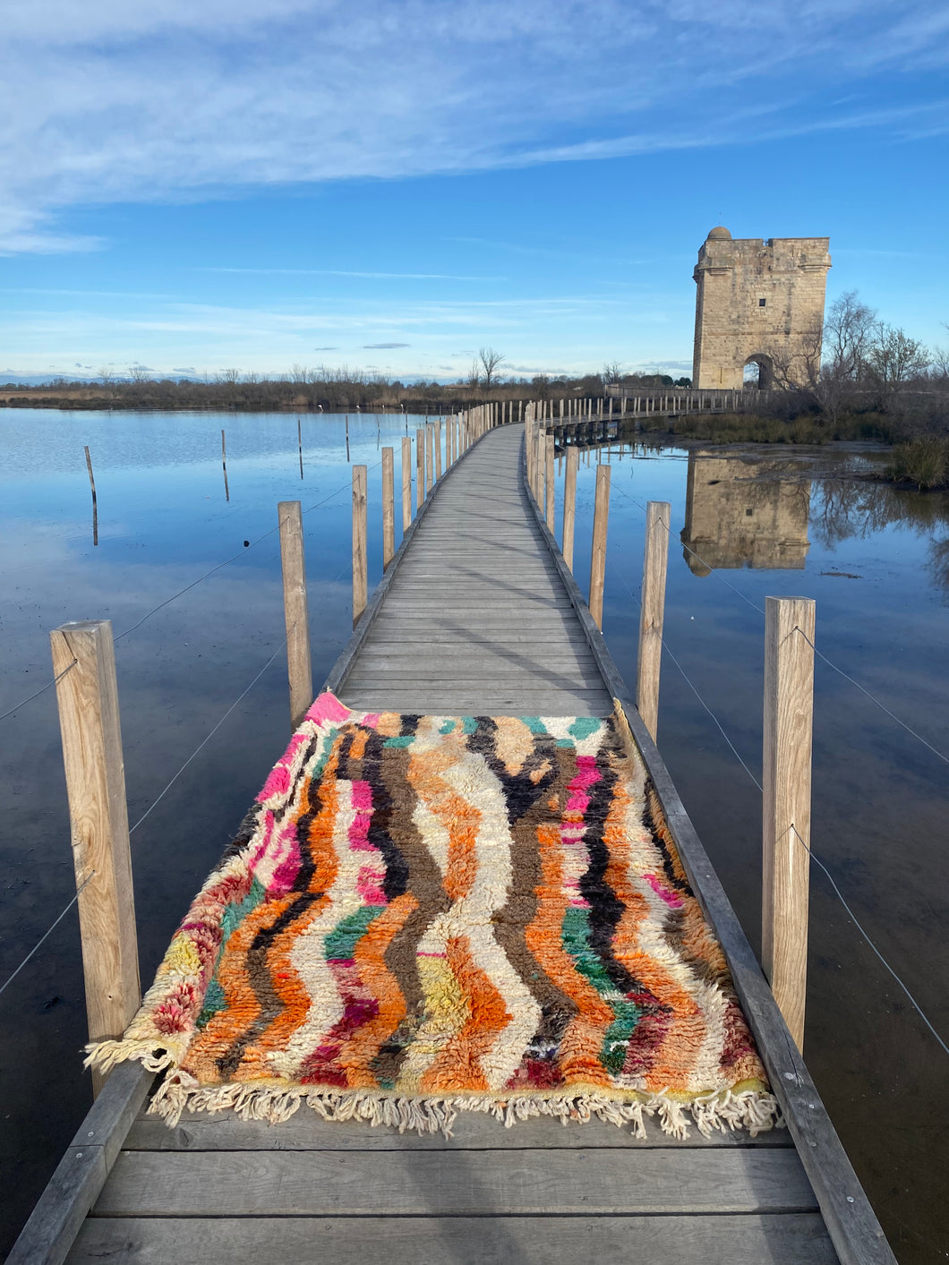 Tapis Boujaad Neuf en laine recyclée Tour Carbonniere 1