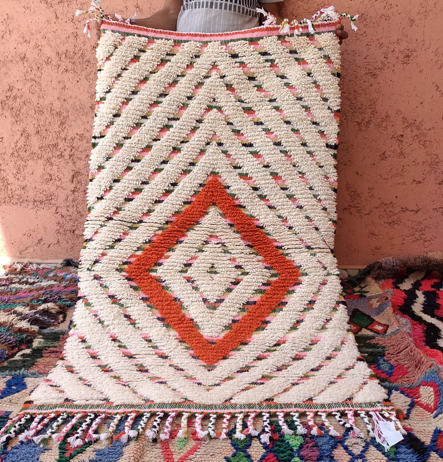 Tapis Béni Ouarain Neuf tissé sur un Kilim Neuf Hip 5