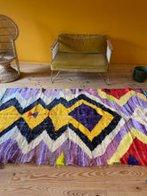 Charger l&#39;image dans la galerie, Tapis Kilim Boucherouite Neuf en coton et soie Good Vibes 2
