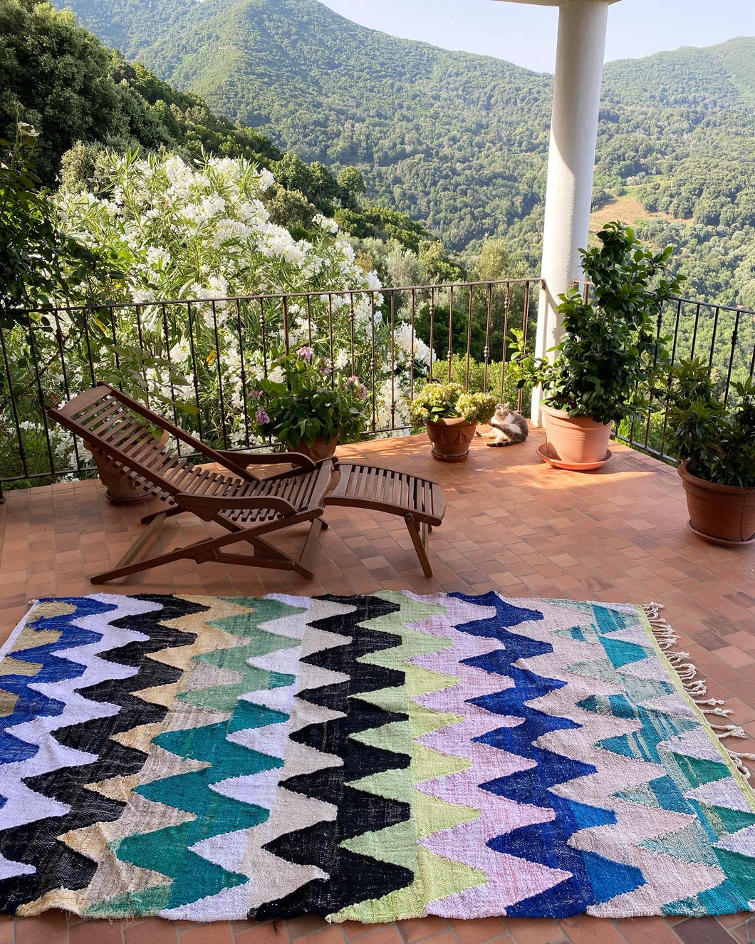 Tapis Kilim Neuf en coton Méduse 1