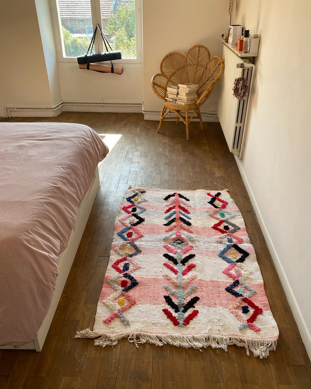 Tapis Boucherouite Neuf Bridé et tissé sur un Kilim Neuf Salsa 3