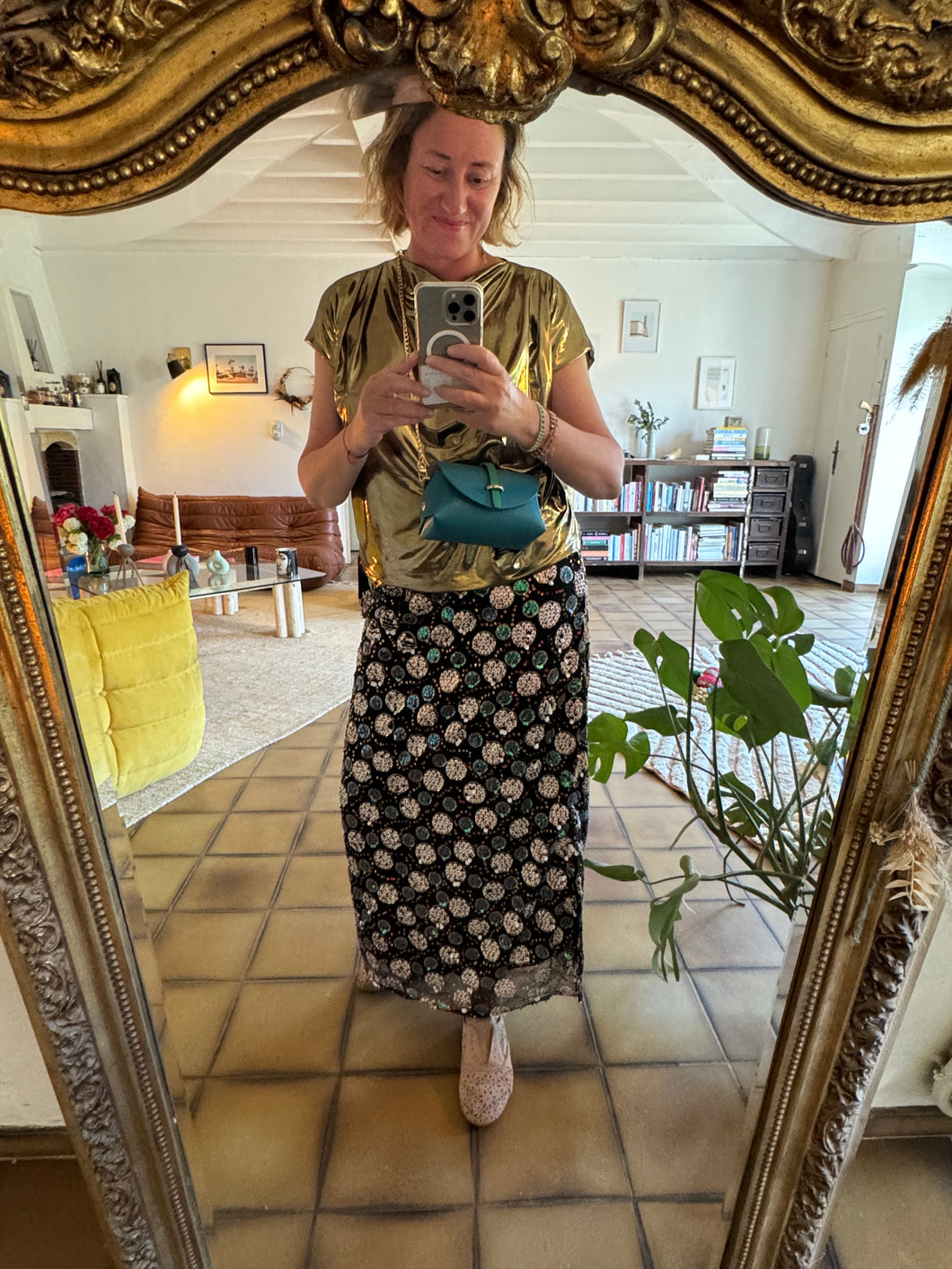 Sac Bee By Sandra Tout en Cuir Bleu et Vert