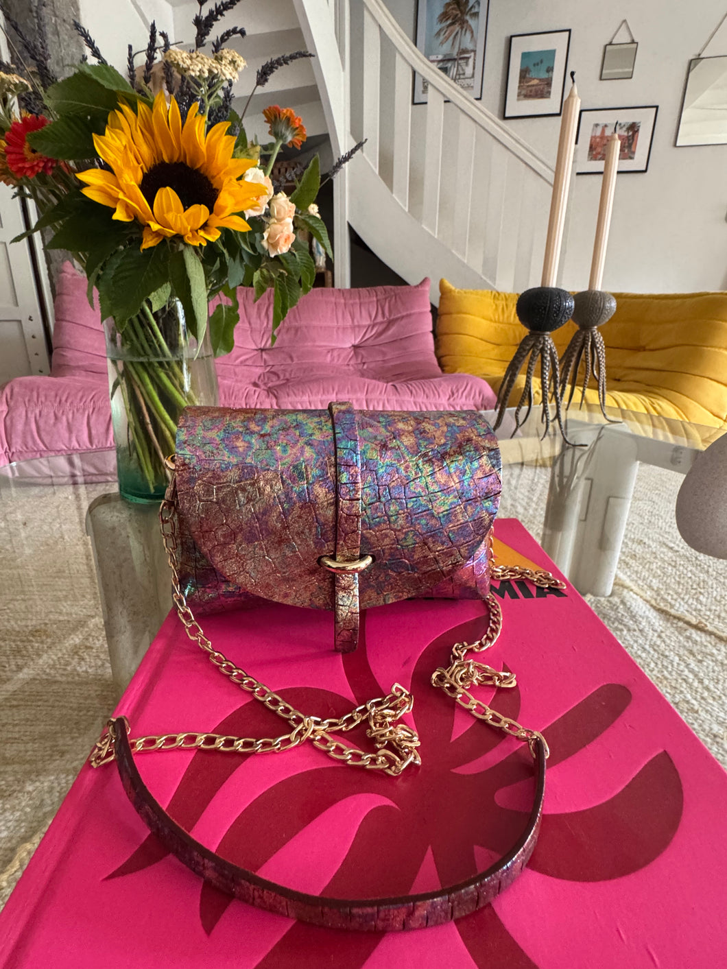 Sac Bee by Sandra en cuir croco et python Red Carpet 🔥🔥🔥