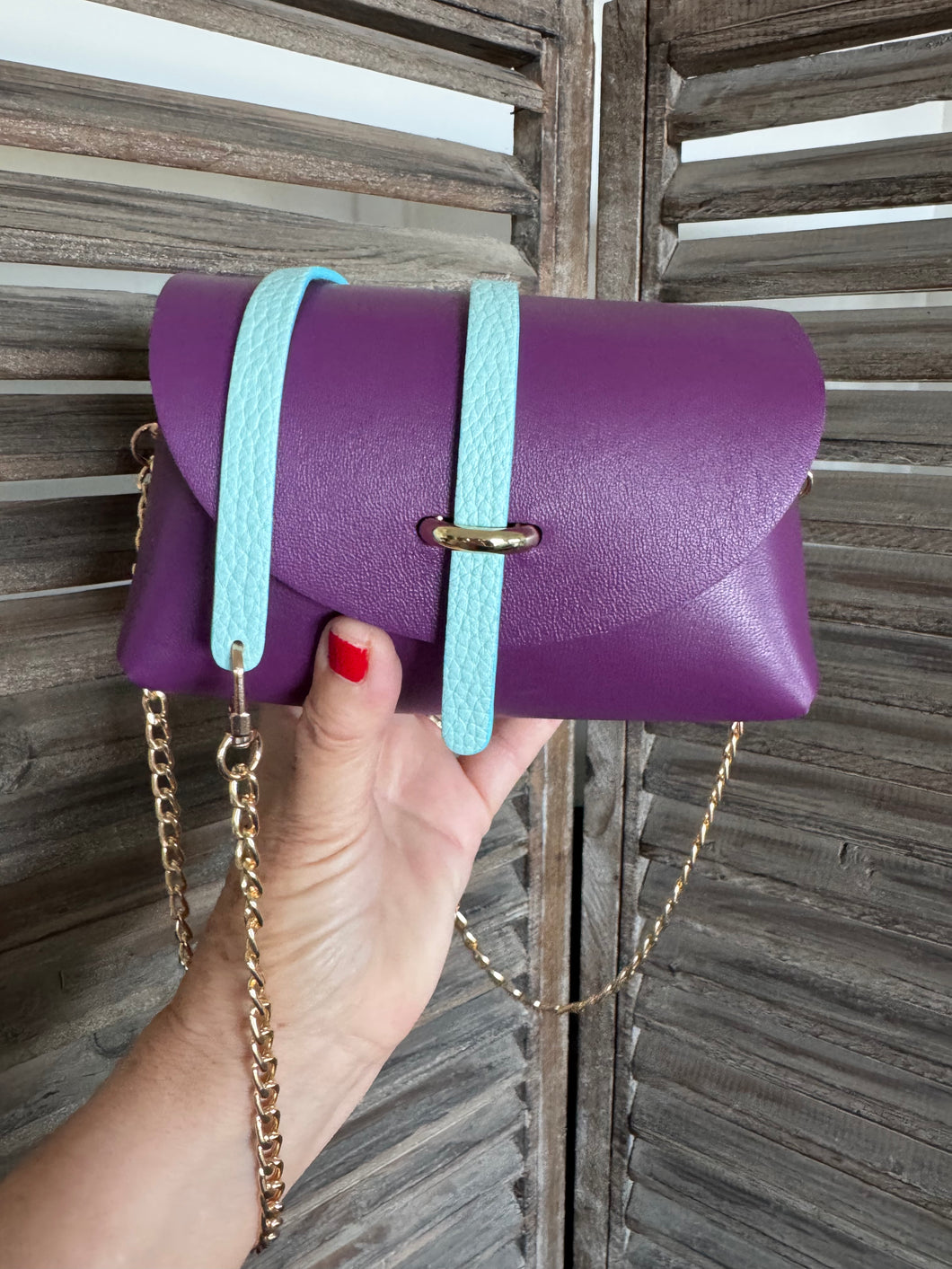 Sac Bee By Sandra tout en cuir Purple Sky 🩵🩵🩵