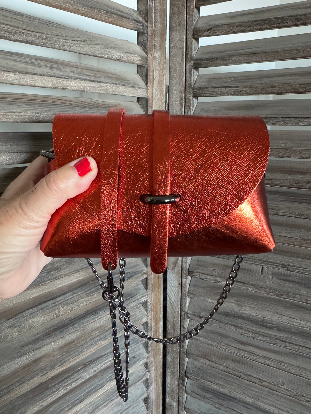 Sac Bee By Sandra en cuir rouille irisé métallisé Pumpkin Rock 🔥🔥🔥🔥