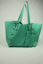Upload image to gallery, SAC CABAS GEORGES CUIR LISSE VERT
