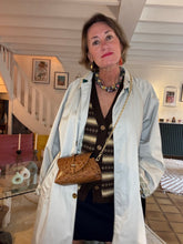 Charger l'image dans la galerie, SAC EN CUIR FAÇON CROCO MARRON VINTAGE HIGGINS

