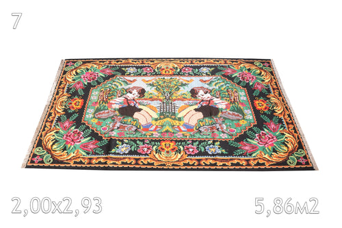 Tapis Moldave Laine Ancien Fleurs