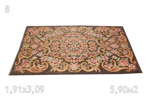 Tapis kilim Bessarabie Tissé en Laine Ancien Motif Floral