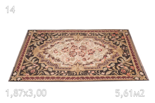 Tapis De Moldavie Laine Bouillie Vintage Fleurs