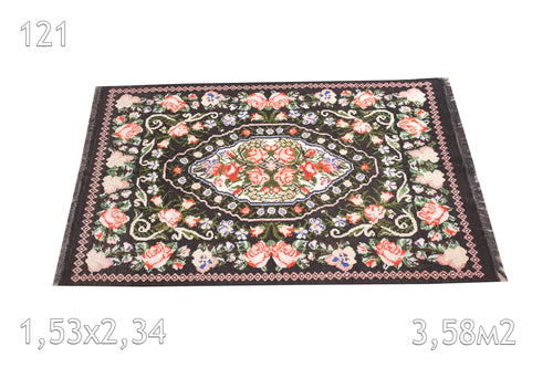 Kilim De Moldavie Tissé en Laine Vintage Motif Floral