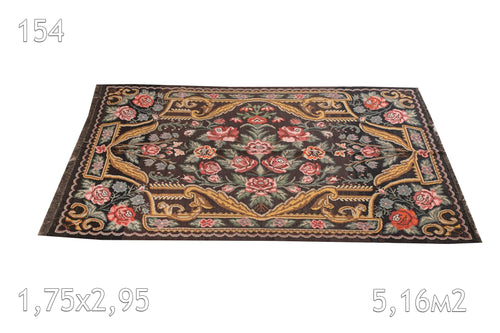 Tapis kilim Moldave Laine Vintage Motif Floral