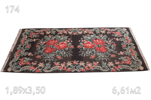 Kilim Bessarabie Laine Bouillie Vintage Motif Floral