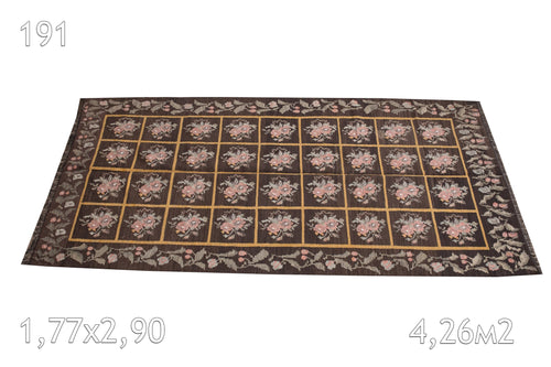 Kilim Moldavie Tissé en Laine Vintage Motif Floral