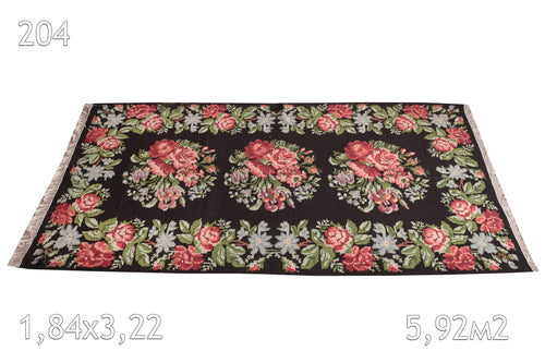 Tapis kilim Bessarabie Laine Ancien Fleurs