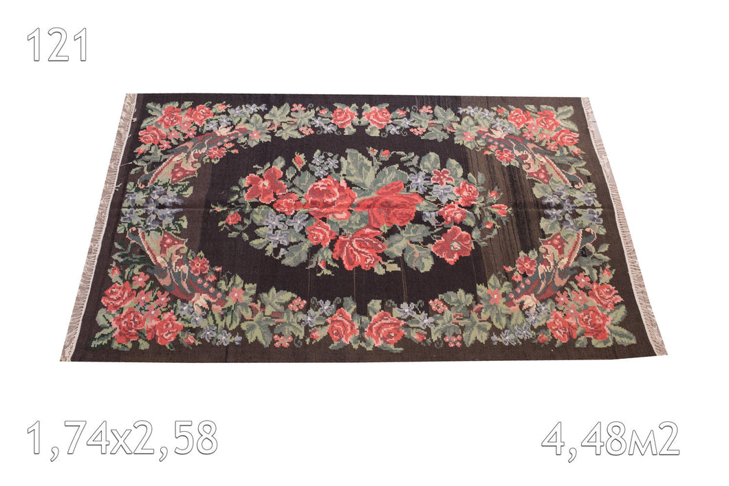 Tapis Bessarabie Laine Vintage Fleurs