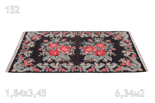 Tapis Moldave Laine Ancien Fleurs