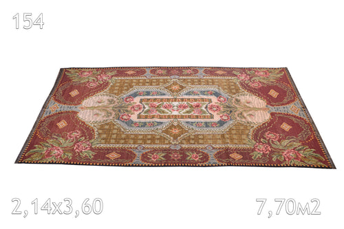 Kilim Moldavie Tissé en Laine Ancien Motif Floral