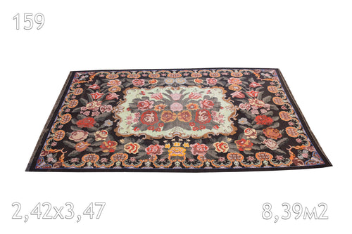 Tapis kilim Moldave Laine Ancien Motif Floral