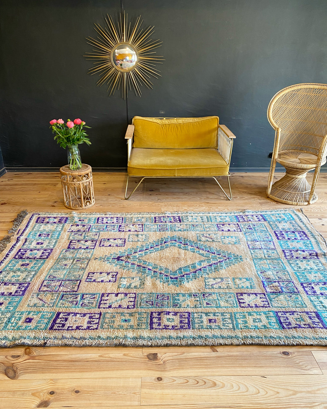 Merveilleux tapis Boujaad du haut Atlas Marocain