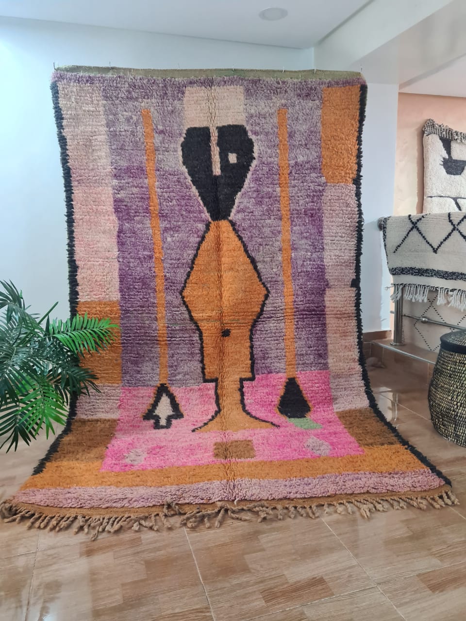 Tapis Boujaad en laine recyclée Nuage 7