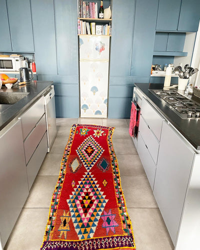 Tapis azilal cuisine en longueur vintage